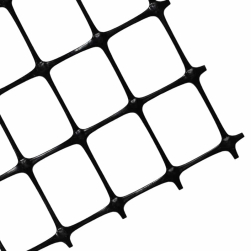 Армирование дороги пластиковой двухосной геосеткой